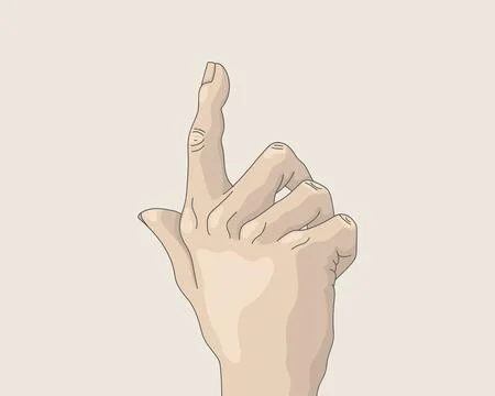 Hand Index Finger Points Upward Isolated Illustration Stock Illustration