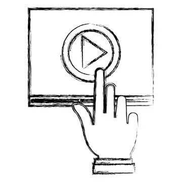 Hand indexing media player interface Stock Illustration