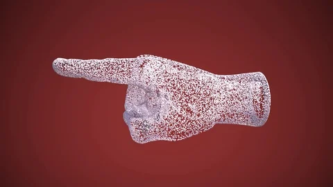 The hand indicates the direction and breaks up. 3d illustration Stock Footage 124517952