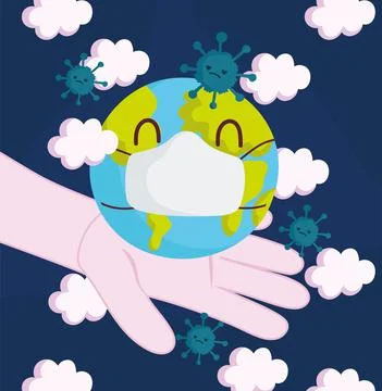 Hand with infected world Stock Illustration