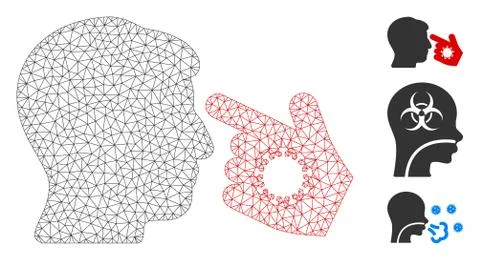 Hand Infection Polygonal Frame Vector Mesh Illustration Stock Illustration