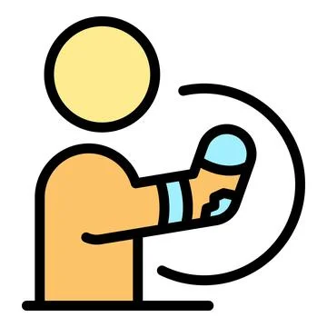 Hand injury icon vector flat 库存插图