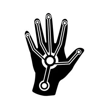 Hand, input icon. Black vector graphics. 스톡 일러스트