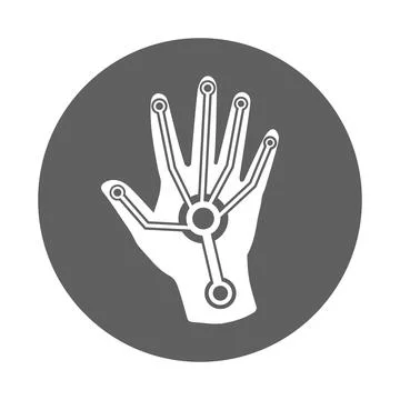 Hand, input icon. Gray vector graphics. Illustrazione stock