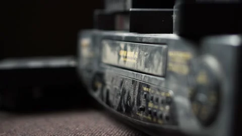 Hand inserted and removed a vhs Video stock 234407847