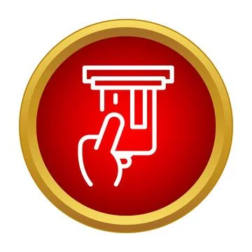 Hand inserting credit card into payment terminal slot Illustrazione stock