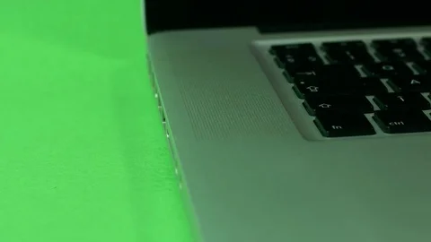 Hand Inserting USB Cable Into The Laptop, Freen Screen, Detail Stock Footage 73783124