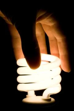 Hand Installing Fluorescent Bulb Stock Photos