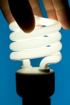 Hand Installing Fluorescent Bulb Stock Photos