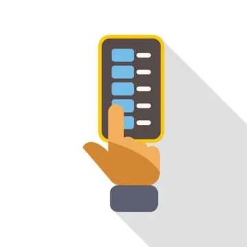 Hand interacting with apartment intercom system keypad Stock Illustration