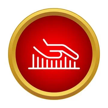 Hand interacting with bar graph data analysis icon Stock Illustration
