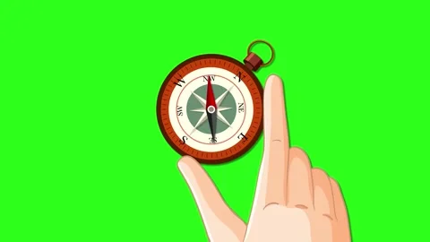 Hand Interacting with a Compass 库存影片 303789713