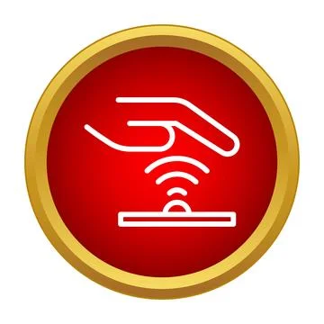 Hand interacting with contactless sensor technology icon Stock-Illustration