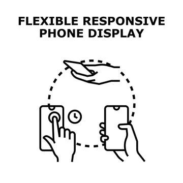 Hand interacting with responsive smartphone display technology Stock Illustration
