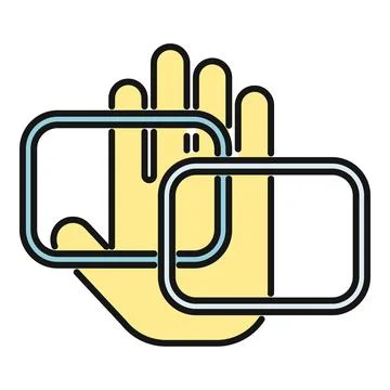 Hand interacting with virtual reality augmented interface 스톡 일러스트