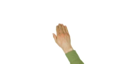 Hand interacts with touch screen, white background Stock Footage 61902781