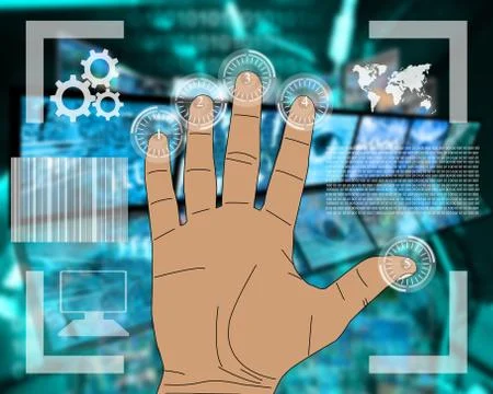 Hand interface Stock Illustration