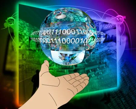 Hand of internet Stock Illustration