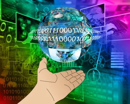 Hand of internet Illustrazione stock