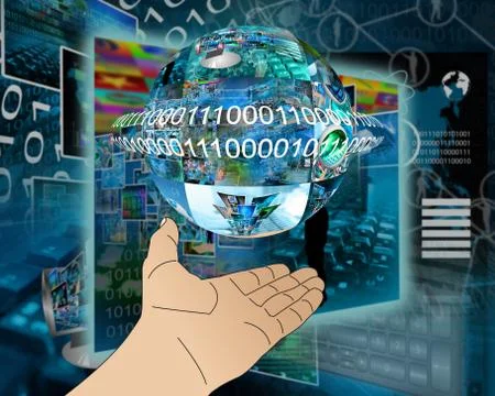 Hand of internet Stock Illustration