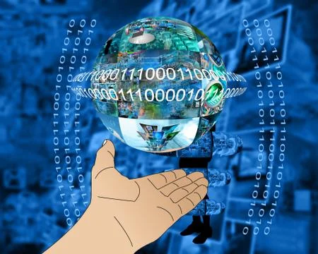 Hand of internet 库存插图