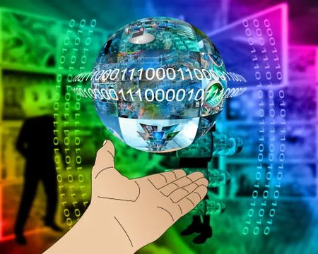 Hand of internet Stock Illustration