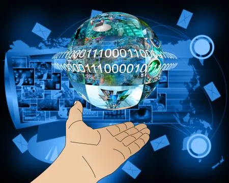 Hand of internet Illustrazione stock