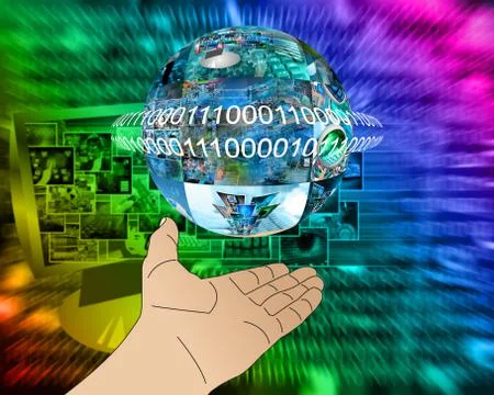 Hand of internet Stock Illustration