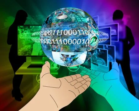 Hand of internet Stock Illustration