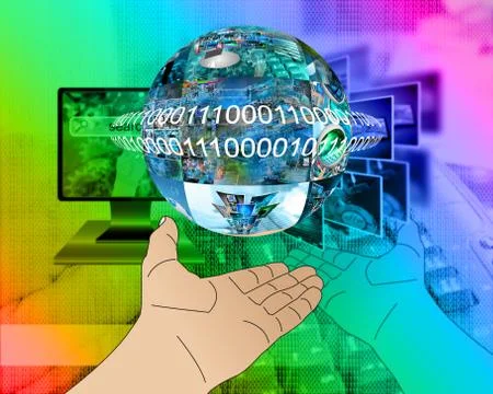 Hand of internet Stock Illustration