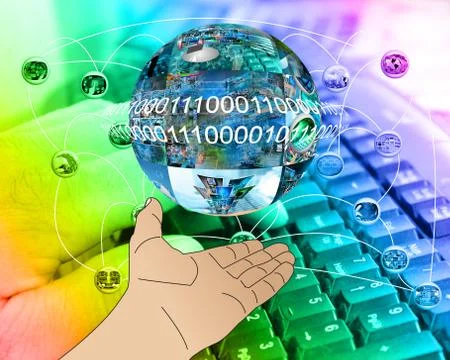 Hand of internet Stock Illustration