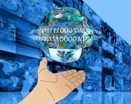 Hand of internet 库存插图