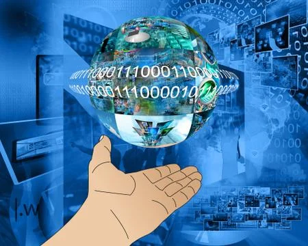 Hand of internet 库存插图