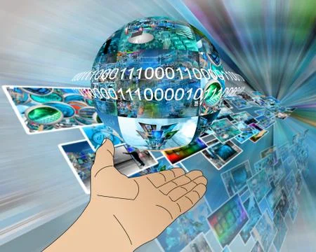 Hand of internet Stock Illustration