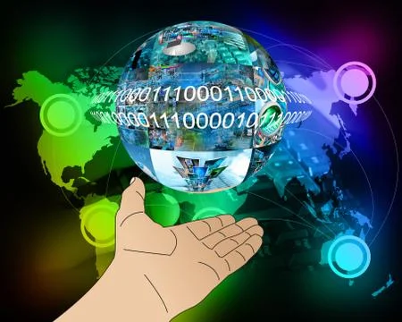 Hand of internet 库存插图