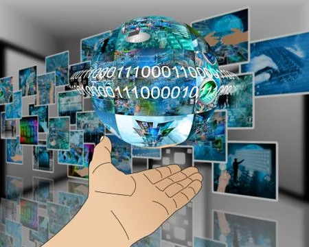 Hand of internet Stock Illustration