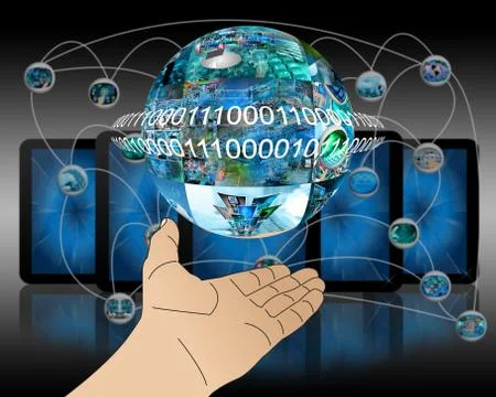 Hand of internet Stock Illustration