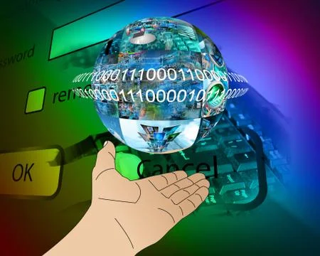 Hand of internet Stock Illustration