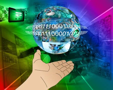 Hand of internet Stock Illustration