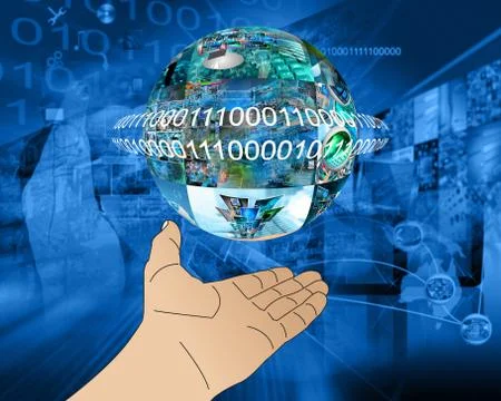 Hand of internet 库存插图