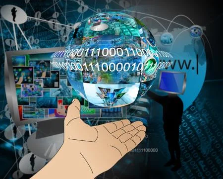 Hand of internet 库存插图