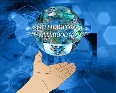 Hand of internet Stock Illustration