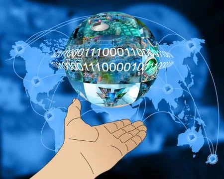 Hand of internet Stock Illustration