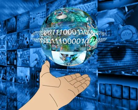 Hand of internet 库存插图