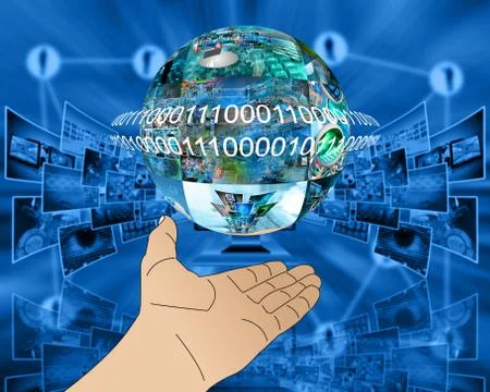 Hand of internet 库存插图