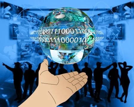 Hand of internet Stock Illustration