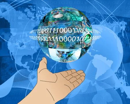 Hand of internet Stock Illustration