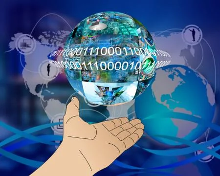 Hand of internet Stock Illustration