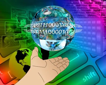 Hand of internet Stock Illustration