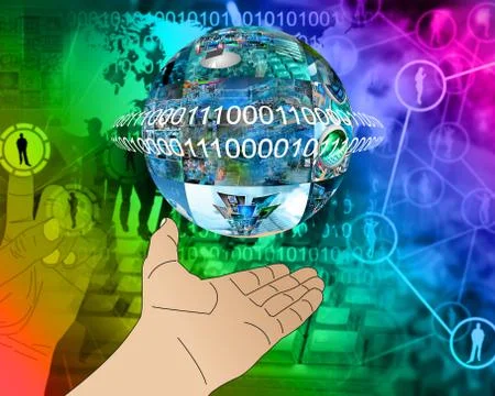 Hand of internet 库存插图